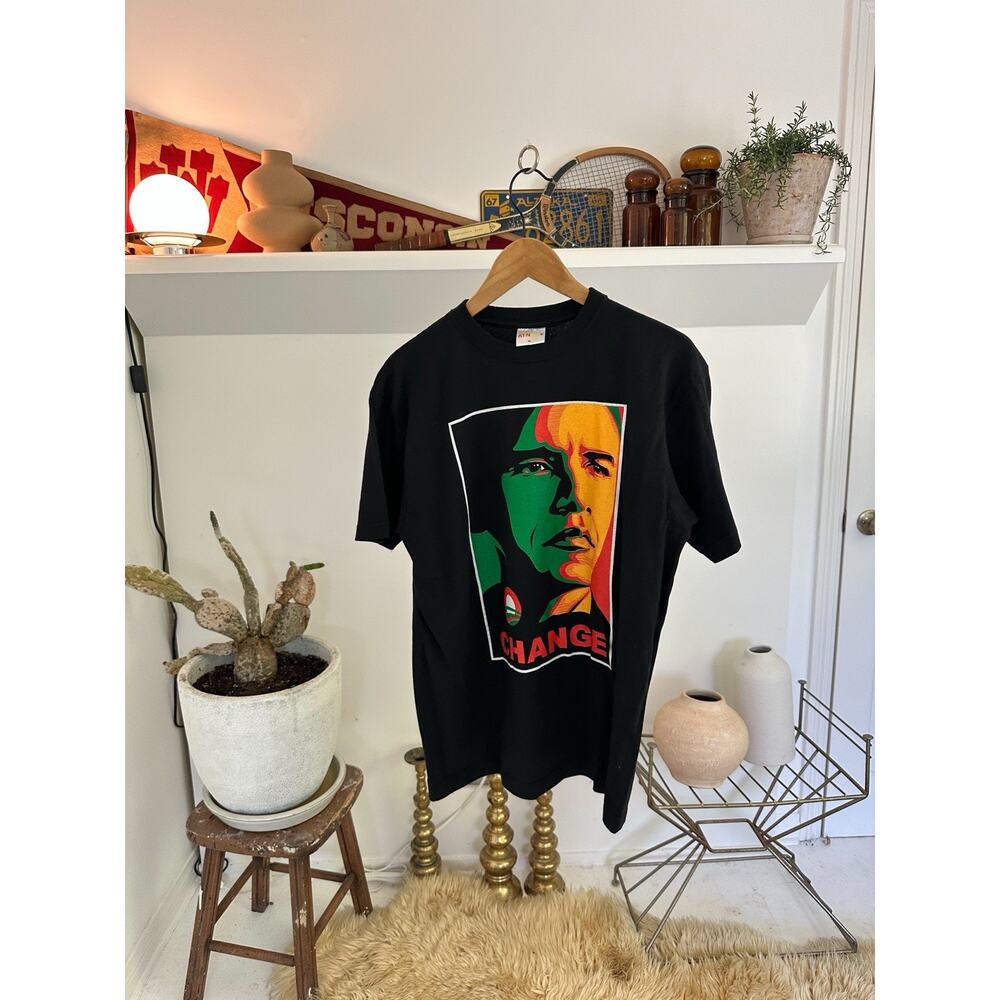 Vintage Barack Obama 2008 Change President Shirt Medium